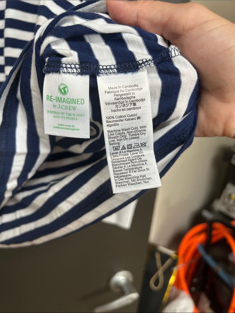 NWT J. Crew Navy and White Striped Long-Sleeve Tee - Picture 5 of 8